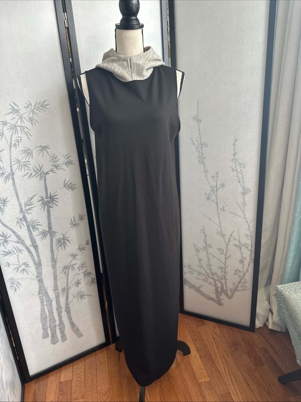 Women’s Zara Black Maxi Dress w/Grey Hoodie